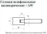 Головка абразивная 20х 6х6 AW(ГЦ) 63C F60(25Н) O(СТ1) с хвостовиком \