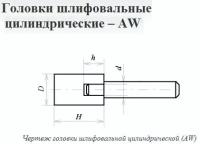 Головка абразивная 10х13х3 AW(ГЦ) 63C F60(25Н) O(СТ1) с хвостовиком \