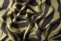 Ткань шелк(батик) в полоску зебра черный и хаки