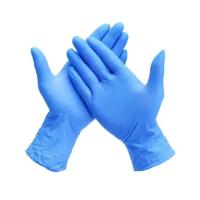 1 пач. 100 шт. M Перчатки голубые, нитриловые Decoromir медицинские смотровые Benovy, размер M (200 штук = 100 пар)