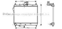 AVA Радиатор системы охлаждения HYUNDAI GETZ TB 1.1/1.3/1.4/1.6 02-