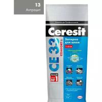Затирка для плитки цементная Ceresit СЕ 33 Comfort 2 кг цвет №13 антрацит