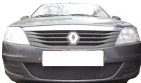 Защита радиатора (защитная сетка) Renault Logan 2010-2014 черная