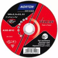 NORTON 66252925496 Круг отрезной Vulcan 150 x 3,2 x 22,23 A30 S-BF42 80 м/сек нерж