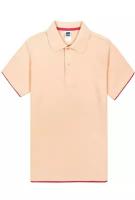 Футболка поло мужская / Blank King / Mens Hit Color Golf Polo Shirt / персиковый с розовым / (M)