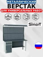 Слесарный верстак SMART 1760.1-1.S3.0.d2 универсальный в гараж,1864х1766х605