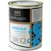 Краска водно-дисперсионная износостойкая Командор Барбадос 0,9л база 1