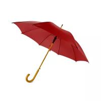 Красный зонт трость с деревянной ручкой