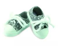 Petitcollin Grey canvas shoes with white dots (Серые текстильные кеды в белый горошек для кукол Минуш 34 см)