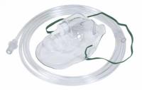 Кислородная маска для взрослых с носовым зажимом в комплекте с кислородной трубкой, 1,8 м. для концентратора кислорода Nidek Mark 5 Nuvo Lite (США)