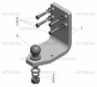 Фаркоп toyota land cruiser 76, 1984-1994 (без электрики) ty35