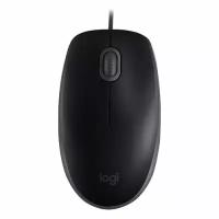 Мышь Logitech B110 Silent, оптическая, проводная, USB, черный [910-005508]