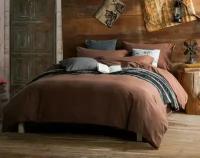 2 спальное постельное белье однотонное коричневое
