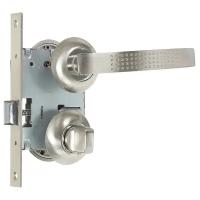 Комплект для межкомнатной двери Фабрика Замков 11L 170 BK с фиксатором алюминий гальваническое покрытие цвет серебро