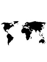 Карта мира La Contre'e 120x55 cm черная
