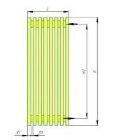 Радиатор трубчатый вертикальный ТЗР модель V, 6 секции, 200 см, цвет желтый муар