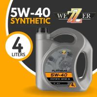 Масло моторное WEZZER 5W-40 синтетическое, 4 литра, API SM/CF / Масло 5w40 для двигателя / Масло 5w 40 в двигатель автомобиля