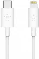 Кабель Belkin USB type-C папа/8-pin Lightning папа 1,2м белый (F8J239bt04-WHT)