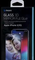 Deppa Защитное стекло Deppa Mirror для Apple iPhone X/XS 3D Full Glue (черная рамка)