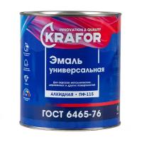 Эмаль ПФ-115 универсальная Krafor, алкидная, глянцевая, 2,7 кг, желтая