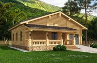 Проект деревянного дома с террасами и гаражом Rg5131