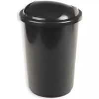 Ведро для мусора Uniplast с крышкой-вертушкой 12 л пластик черное (25х38 см)