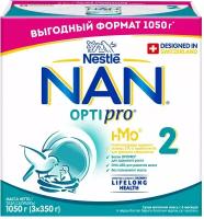 NAN Optipro 2 (3 350г) Молочная Смесь {с рождения} 1050г