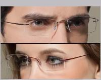 Рецептурные очки/Очки с диоптриями/Очки женские/Очки мужские/Очки для зрения/Очки по рецепту /оправа безободковая титанова