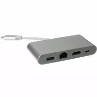 Адаптер / переходник / конвертер / хаб 4in1 USB3.1 Type-C на HDMI / USB3.0 / USB-C / RJ45 (до 100 Mbps)