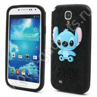 Силиконовый чехол Stitch для Samsung Galaxy S4 (черный)