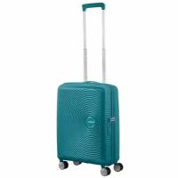 Чемодан на колесах American Tourister Soundbox ручная кладь, 55 см бирюзовый