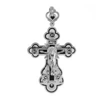 Крест из серебра с фианитами и эмалью яхонт Ювелирный Арт. 234068