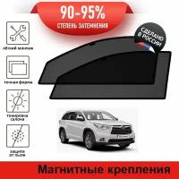 Каркасные шторки LATONIK PREMIUM на Toyota Highlander 3 (XU50) (2013-2017) на передние двери на магнитах с затемнением 90-95%