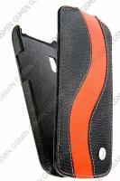 Кожаный чехол для LG Nexus 4 / E960 Melkco Premium Leather Case - Special Edition Jacka Type (Black/Orange LC)