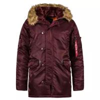 Куртка аляска Alpha Industries Slim Fit N-3B Parka, maroon-orange, GEN1 (размер: xs)