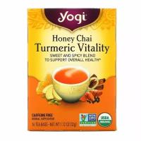 Yogi Tea, Turmeric Vitality, чай с медом и куркумой, 16 чайных пакетиков, 32 г (1,12 унции)