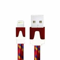 Плоский плетеный кабель Apple Lightning to USB Cable для iPhone/iPod/iPad