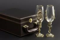 Art Master Бокалы для вина Art Master Набор бокалов для шампанского «Флора» (2 шт.) в подарочном футляре 180 мл