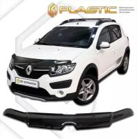 Дефлектор капота для Renault Sandero Stepway 2014-н.в. Classic черный