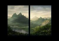 Модульная картина на холсте | Diva Kartina | Природа. Зеленые горы | 112X80 см
