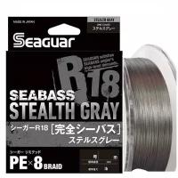 Шнур плетёный PE Kureha - R18 SEABASS 150m Stealth GRAY #0.8 15LB 0.148mm