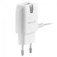 Зарядное устройство 220V -> Type-C (M) + USB (F) 5V WALKER WH-24, 2000mA, белое