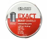 Пули пневматические JSB Exact Beast Diabolo 4.5 мм (250 шт, 1.05 г)