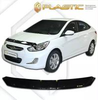 Дефлектор капота для Hyundai Solaris седан 2011-2013 Classic черный