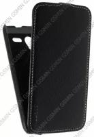 Кожаный чехол для Lenovo A620 Aksberry Protective Flip Case (Черный)