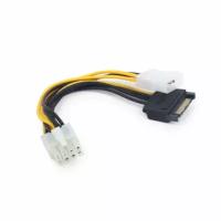 Переходник для питания Molex+SATA->PCI-Express 8pin