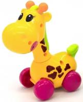 Заводная игрушка для детей, Жирафик, с зелёной гривой, крутит шеей и хвостом, размер - 8 х 5 х 10 см