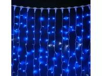 BLed Светодиодный занавес 2 x 2 м, прозрачный провод, 400 led (мерцание синий диод) [PCL402BLW-10-2B]