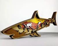 Конструктор из дерева Хищная акула, для самостоятельной сборки и раскраски Детская Логика