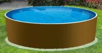 Круглый морозоустойчивый бассейн LARIMAR 5,49 х 1,25 м шоколад RAL 8017 (стальной лист 0,5 мм, чашковый пакет синий 0,4 мм, скиммер+форсунка)